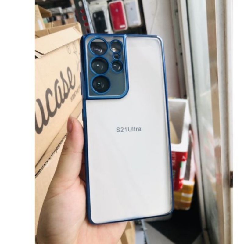 Ốp lưng dẻo trong viền màu cho Samsung S21, S21 Plus, S21 Ultra chính hãng KST Desing