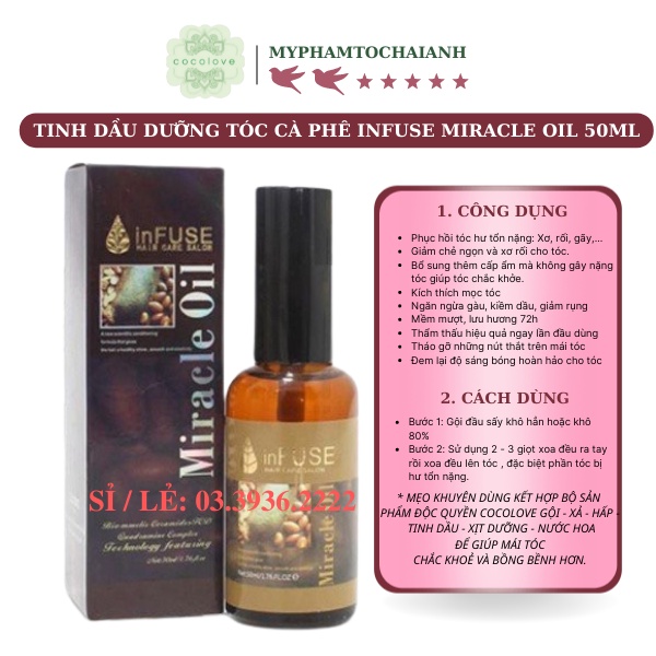 Tinh Dầu Dưỡng Tóc CAFE INFUSE MIRACLE OIL 50ML