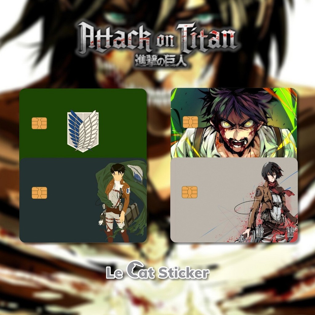 ATTACK ON TITAN | Miếng Dán Skin Thẻ ATM, Thẻ Ngân Hàng, Thẻ Xe, Thẻ Chung Cư ✨ Sticker Card - Skin Card