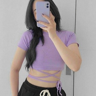 Áo Kiểu Nữ Croptop Body Cột Dây Eo