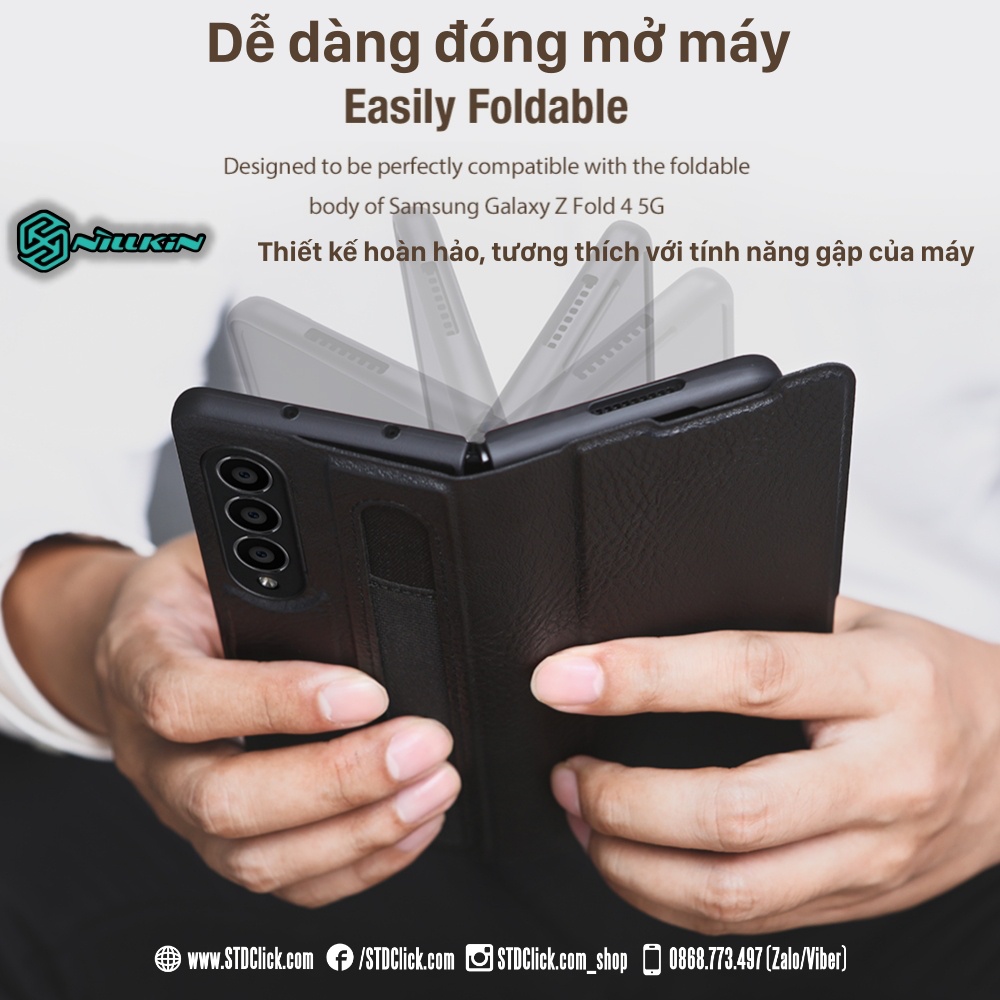 ỐP LƯNG SAMSUNG GALAXY Z FOLD 4 5G NILLKIN AOGE CÓ KHE GIỮ BÚT CHÍNH HÃNG
