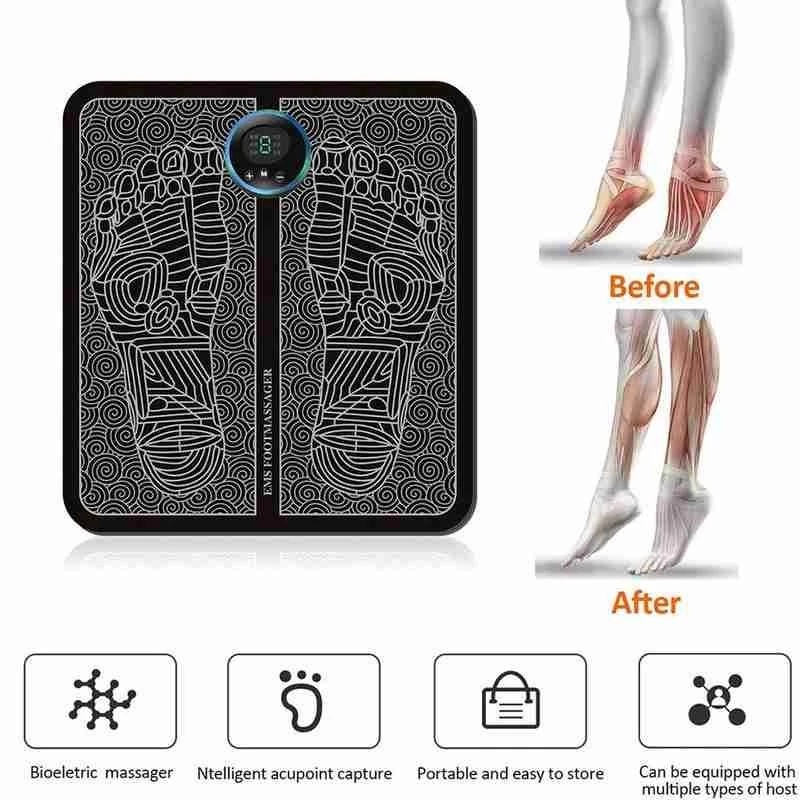 Máy Massage Chân EMS Giúp Lưu Thông Khí Huyết, Thảm massage chân trị liệu đau mỏi bằng xung điện bảo hành 1 đổi 1