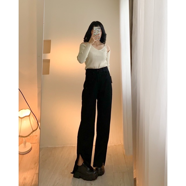 Áo trễ vai len tăm 532