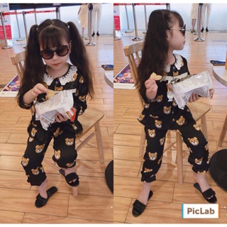 Bộ pijama lụa bé gái siêu xinh