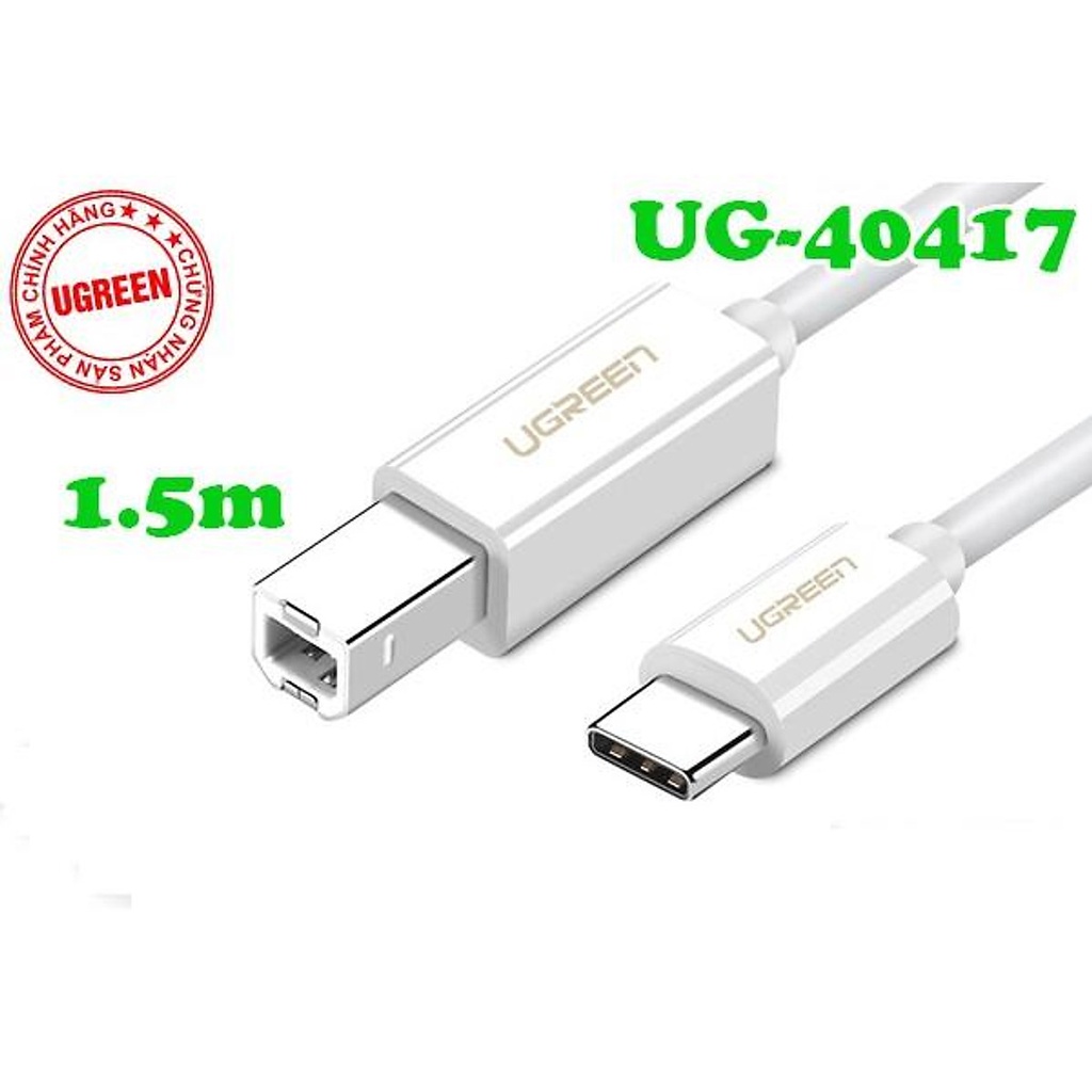 Dây Máy In USb Type C dài 1.5m UGREEN 40417 - Hàng chính Hãng