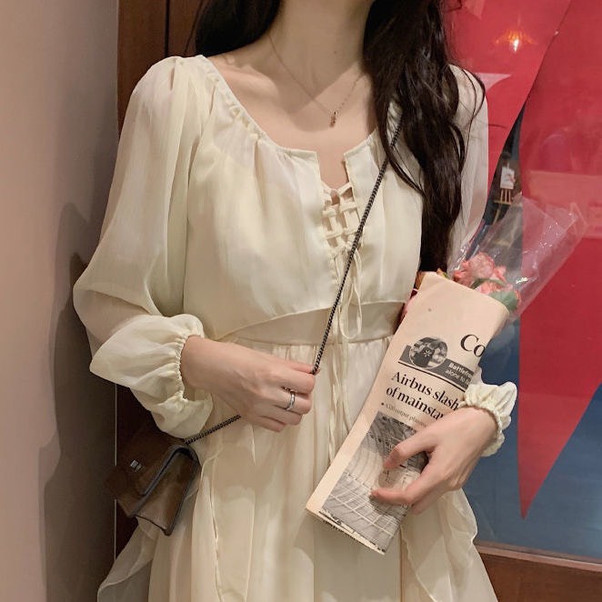 Đầm tiểu thư 2 dây dáng dài + áo nữ dày tay Reader thời trang vitange cho nữ
