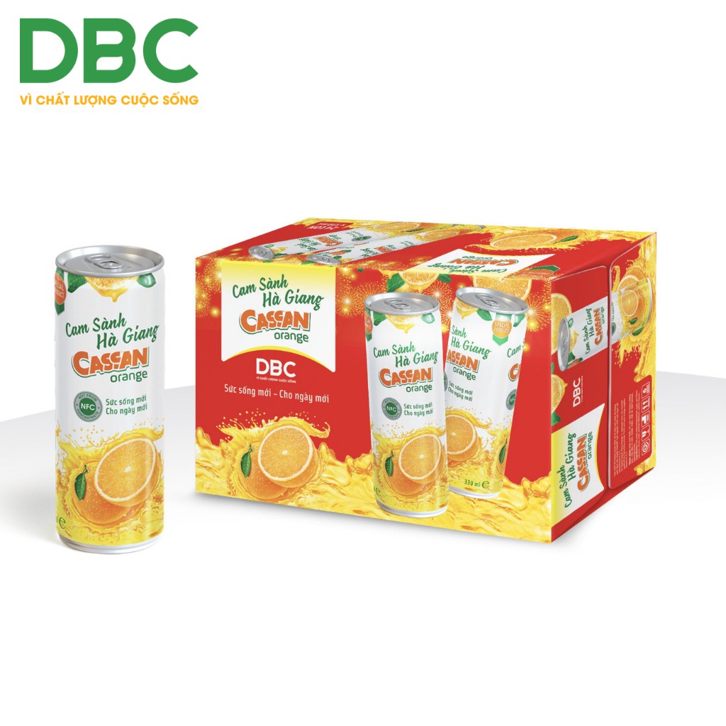 Nước Cam Sành Hà Giang DƯỢC BẢO CHÂU Từ Cam Nguyên Chất Tươi Ngon Lon 330ml