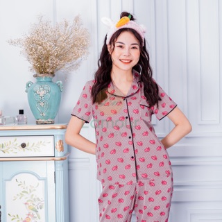 Bộ lụa hoạ tiết Tim Đôi - Lửng
