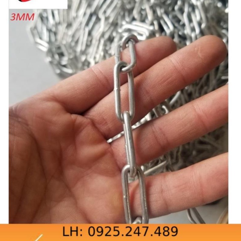 Dây Xích Sắt Mạ Kẽm 3mm(li).Sử dụng cho gia đình,công trình và xí nghiệp.