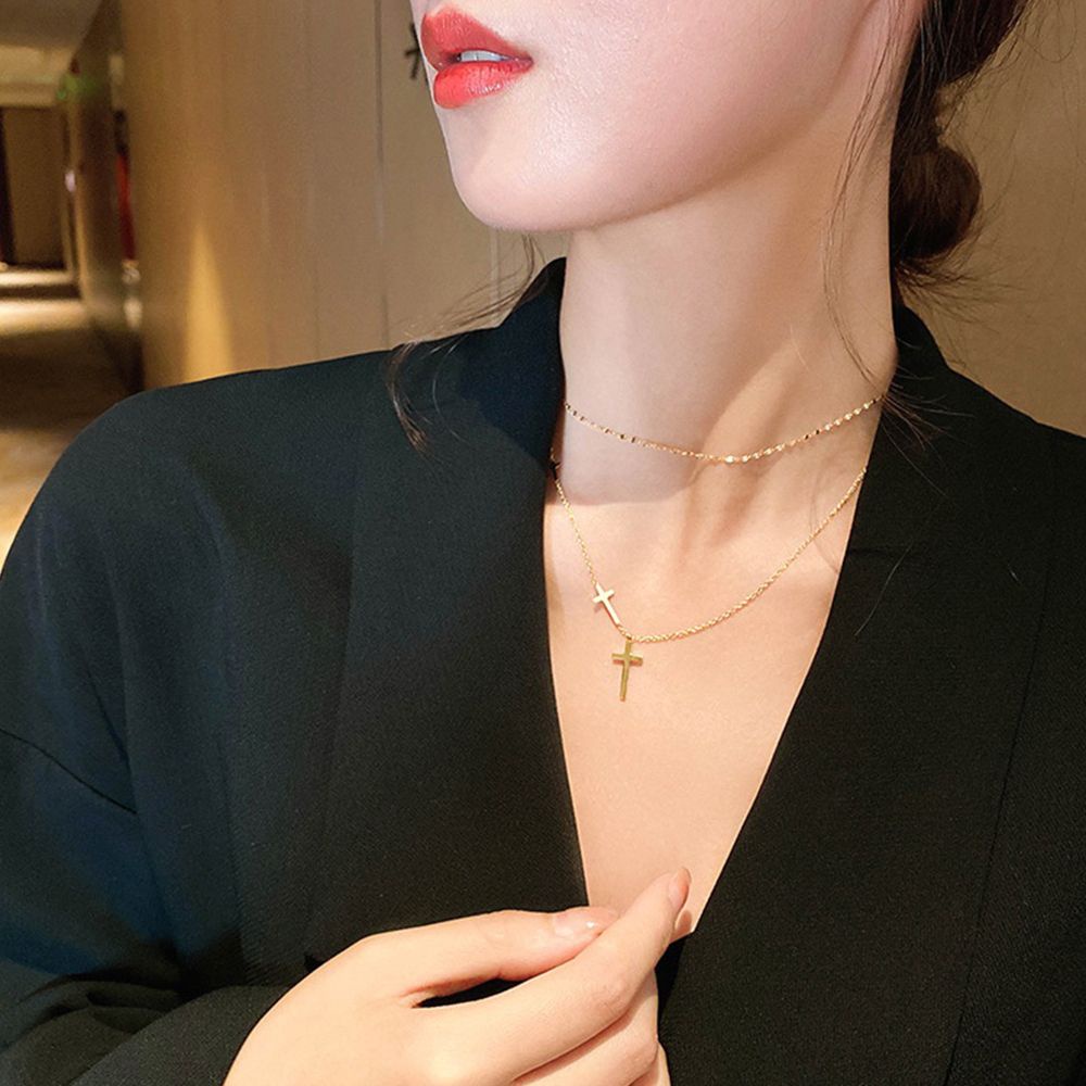 Vòng cổ hợp kim mặt hình thánh giá thời trang chất lượng cao