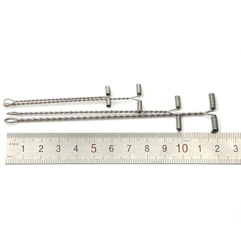 Set 10 Dây Móc Câu Cá Hình Chữ T Bằng Thép Không Gỉ 6/8/10/12cm