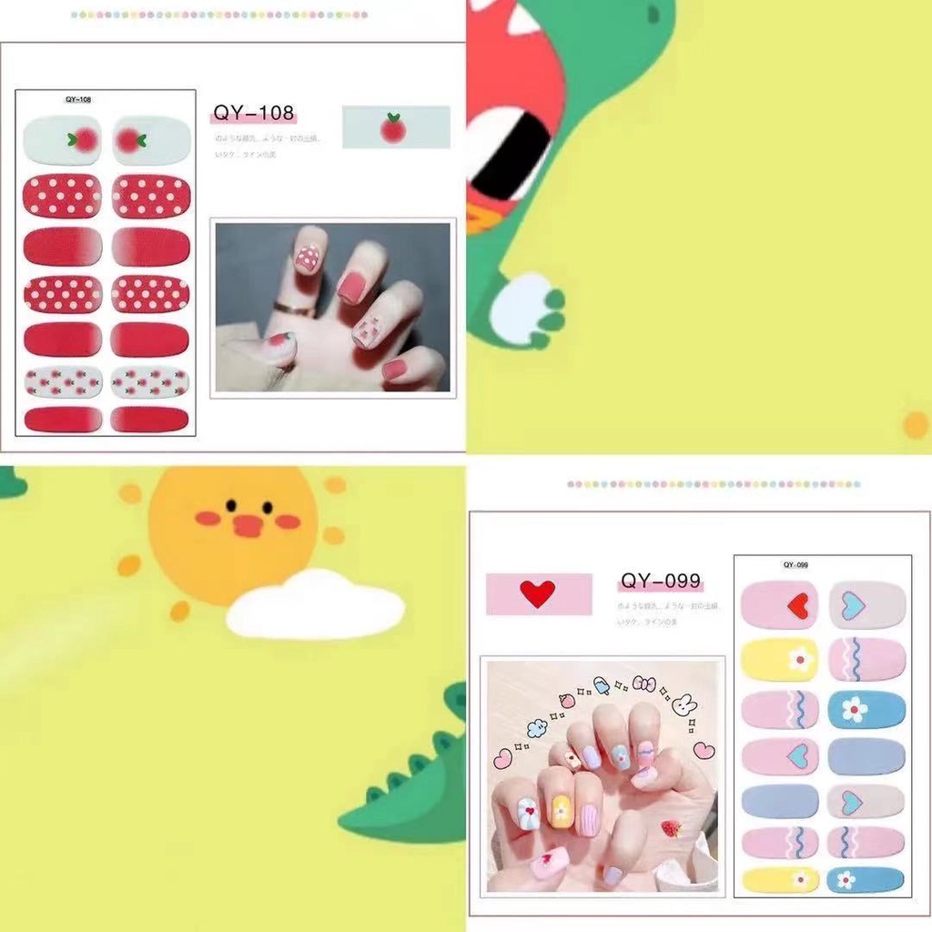 [Hàng mới về] Miếng Dán Trang Trí Móng 3d Qy-070-110 Chống Nước