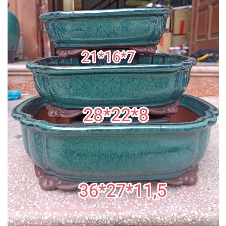 bộ 3 chậu áng mây men hoả biến cao cấp