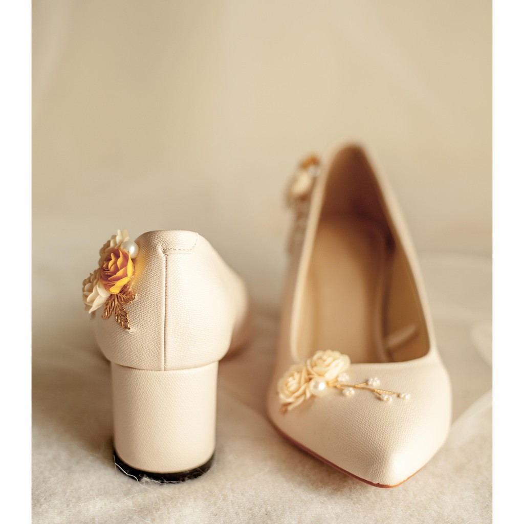 GIÀY CƯỚI - GIÀY CÔ DÂU BEJO H79 THUYỀN HOA VÀNG - WEDDING SHOES