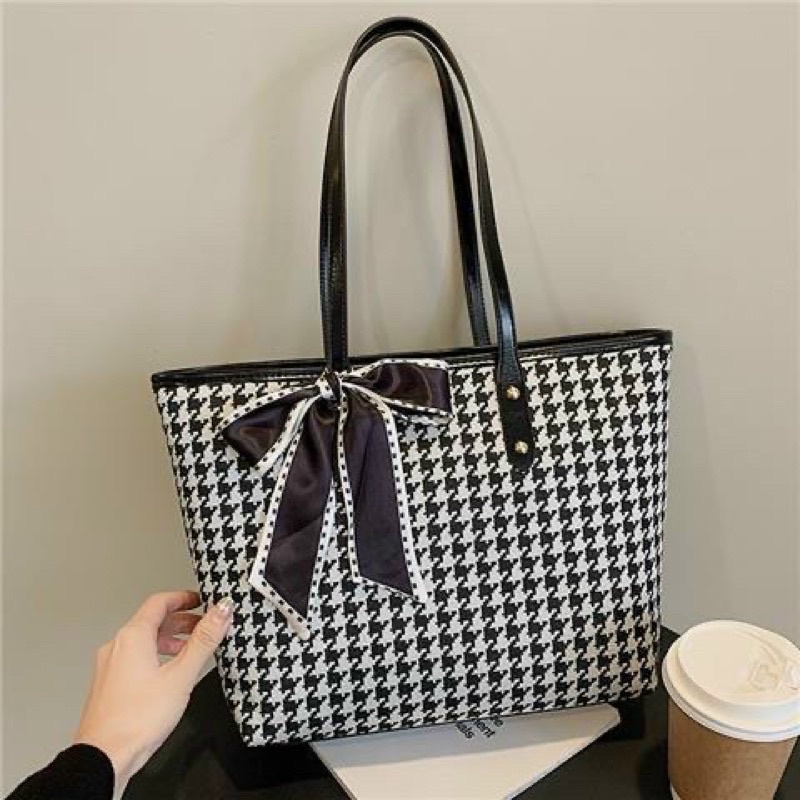 Túi Xách Tote Công Sở Nữ, Túi Đeo Vai Kèm Khăn Lụa