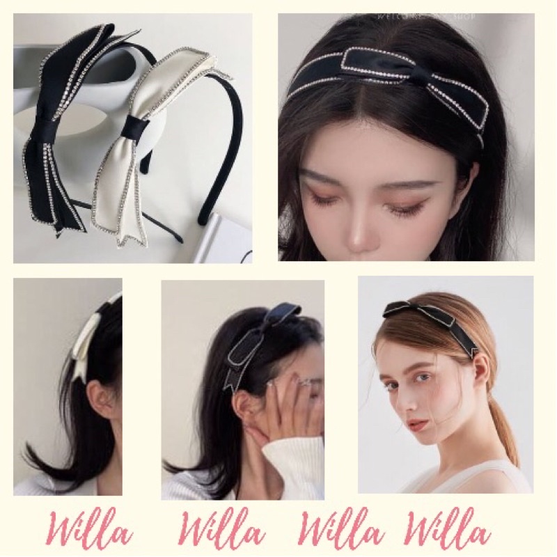 Băng đô cài tóc đính đá thanh lịch Willa
