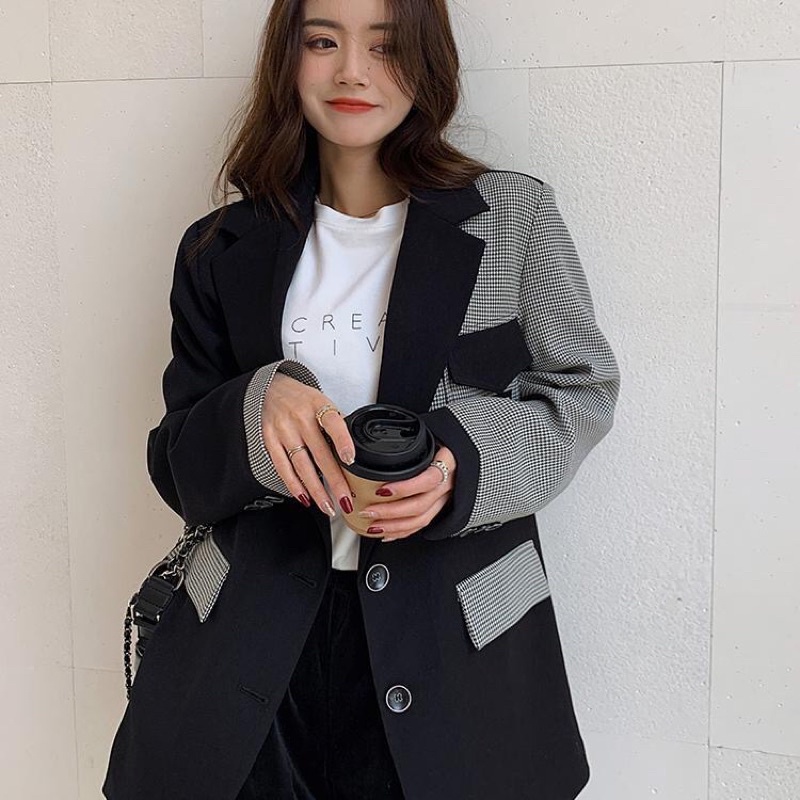 Áo Khoác Blazer Nữ Dáng Suông Rộng Phong Cách Hàn Quốc Mẫu Mới Mã RB055A