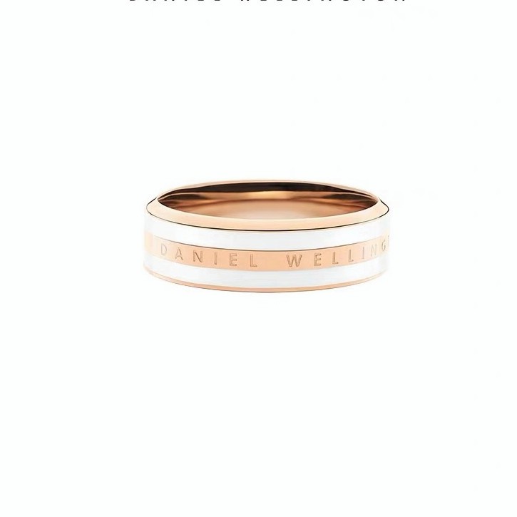 Nhẫn Thép Titan Mạ Vàng Hồng 18K In Chữ Chống Mồ Hôi