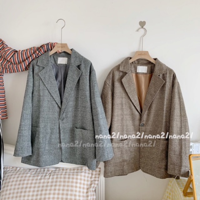 Vest dạ kẻ caro 2 lớp