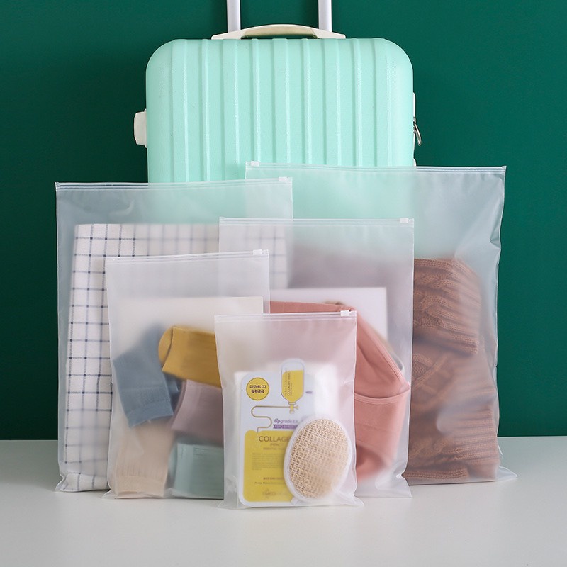 Túi zip có khóa lụa mờ túi dây rút đựng mỹ phẩm quần áo chống nước nhỏ xinh ANDOSA TCN04