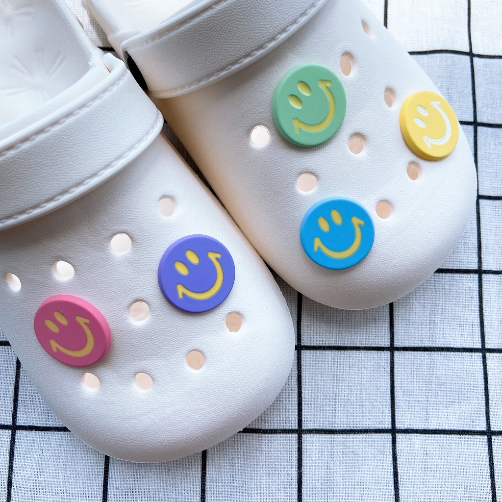 Sticker crocs Shoe Decoration for crocs đế caoSet 5 Phụ Kiện Nút Giày Thời Trang#Loạt Mặt Cười Đầy Màu Sắc