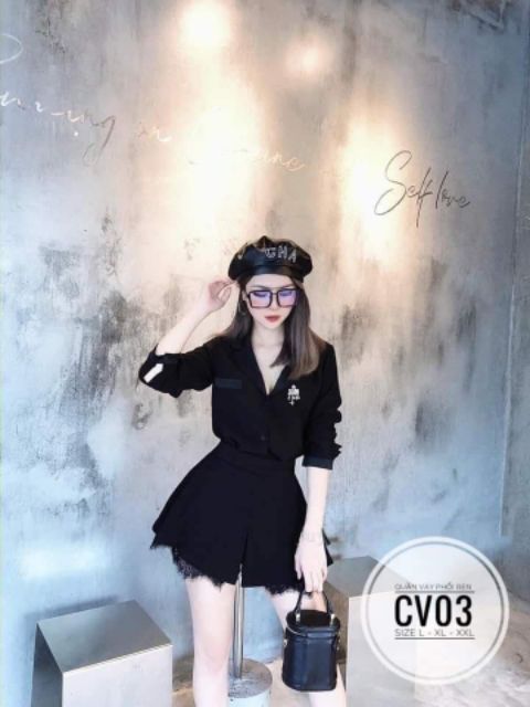 Quần váy phối ren BIGSIZE CV03