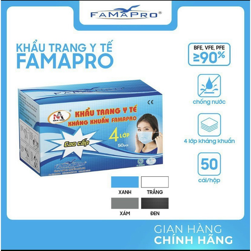 Khẩu Trang Y Tế 4 Lớp Nam Anh 50 Cái