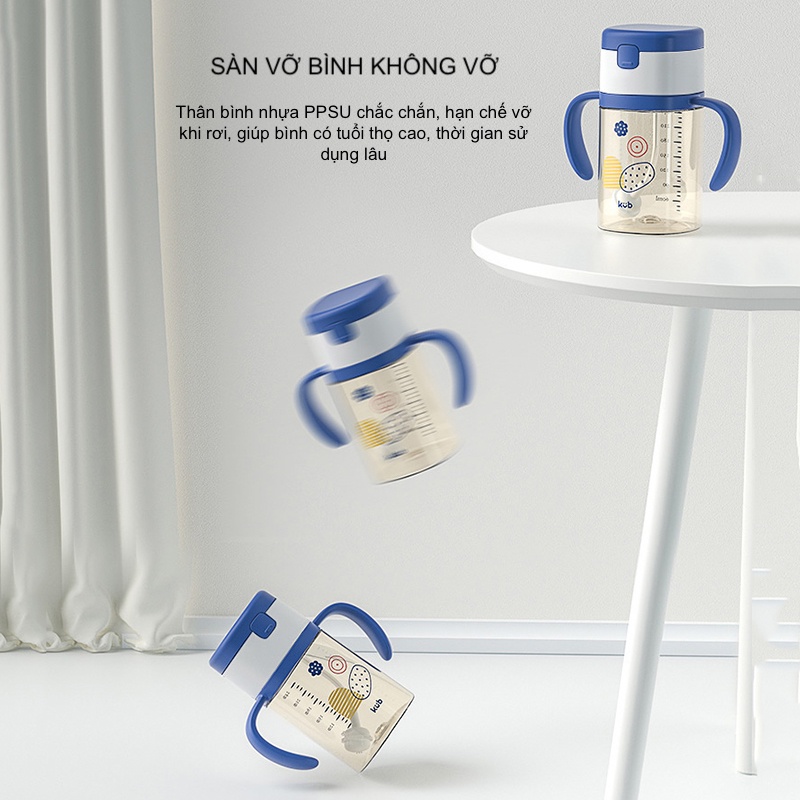 Bình Uống Nước PPSU Chống Sặc Có Tay Cầm 240ml Uống Mọi Tư Thế Super Daddy