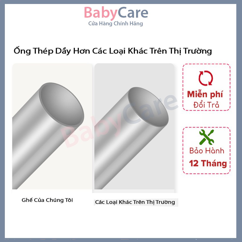 FREESHIP - Ghế Ăn Dặm Có Bánh xe BellyBaby BB105 , Gấp Gọn Tiện Dụng, Phiên Bản 2021 FULL Phụ Kiện - BabyCare