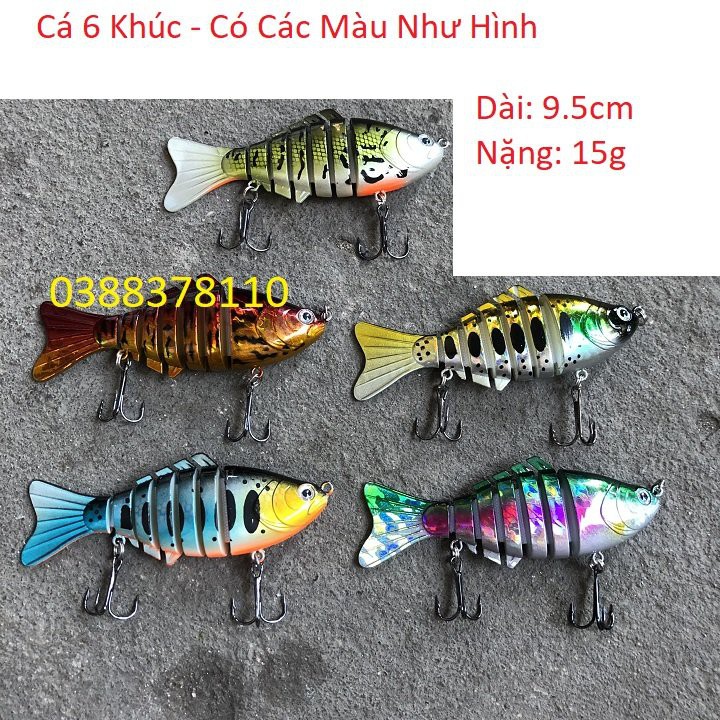 Mồi Cá Giả 6 Khúc Chuyên Câu Cá Chẽm, Nhồng, Hồng, Măng, Mồi Giả Câu Lure