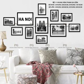 Bộ Khung Ảnh Treo Tường Hà Nội Xưa Trắng Đen - Khung Hình Phạm Gia PGC270