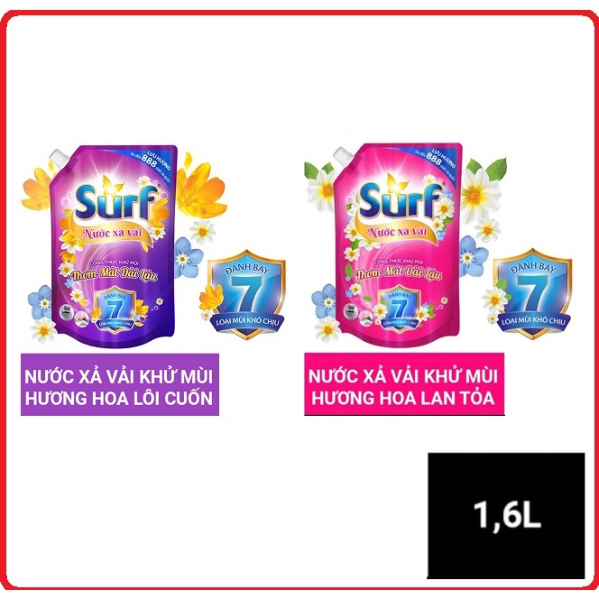 Nước Xả Vải SURF Nước Hoa Khử Mùi Túi 1.6L