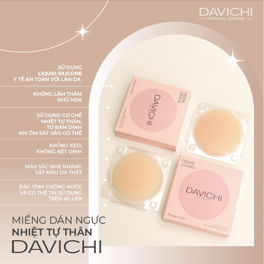 Miếng dán ngực, Miếng dán ngực nhiệt tự thân DAVICHI Self-adhesive nipple covers
