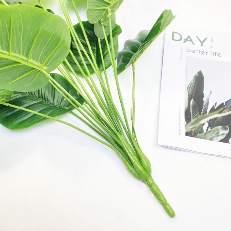 Cây Giả - Cây trầu bà, vạn niên thanh (không kèm chậu) 12 lá cỡ 54 cm trang trí không gian gia đình, văn phòng...