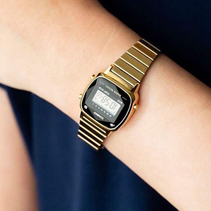 Đồng hồ casio nữ LA670 vintage trẻ trung giá rẻ, dây thép không gỉ chống nước