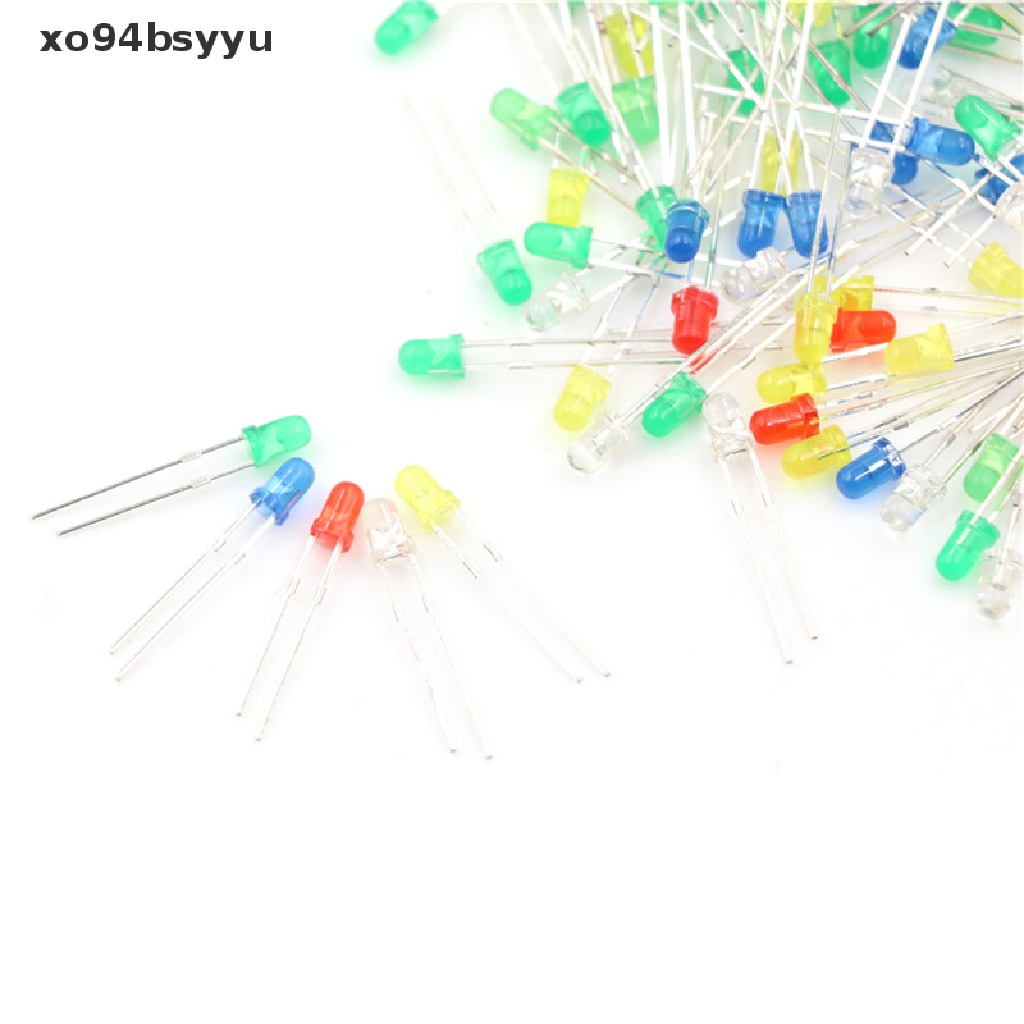 Set 100 Đi Ốt Đèn LED 3mm Xo94Bsyu 20mA 2Pin Chuyên Dụng
