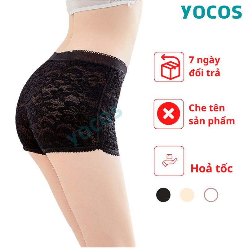 Quần mặc trong váy chất liệu ren lưới ôm và định hình mông đùi YOCOS QV010