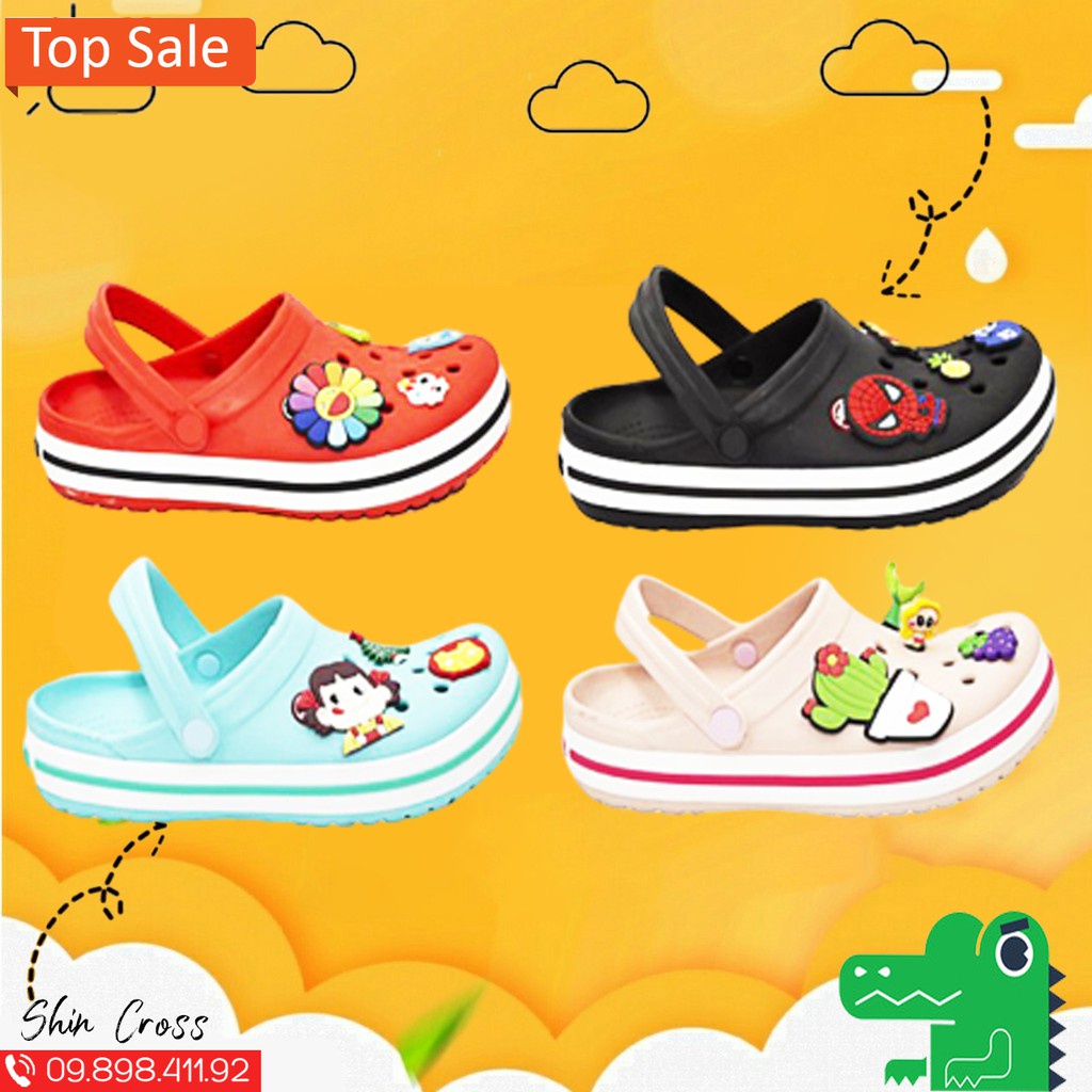 dép Cross đế bánh mì BAND họa tiết nhiều màu có sẵn DEPCR7U12 tặng thêm 12 sticker cross