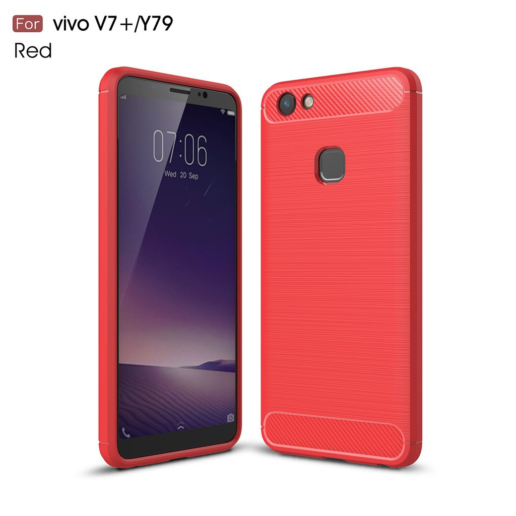 Ốp điện thoại nhựa mềm phủ sợi carbon chống sốc Vivo V7 Plus