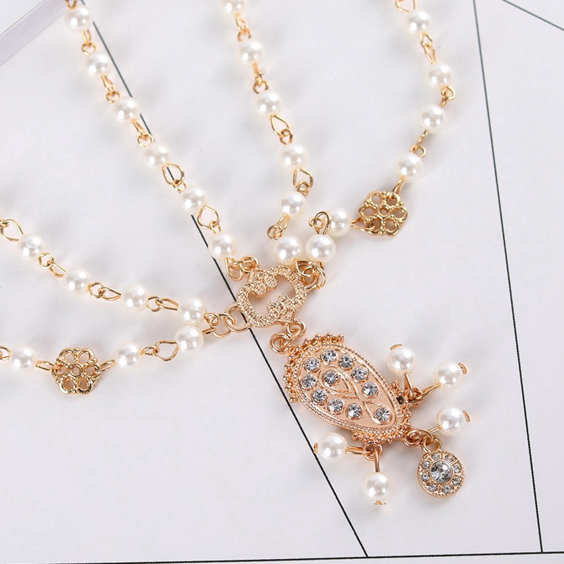Chuỗi ngọc trai nhân tạo đeo vòng đầu trang trí phong cách Bohemian