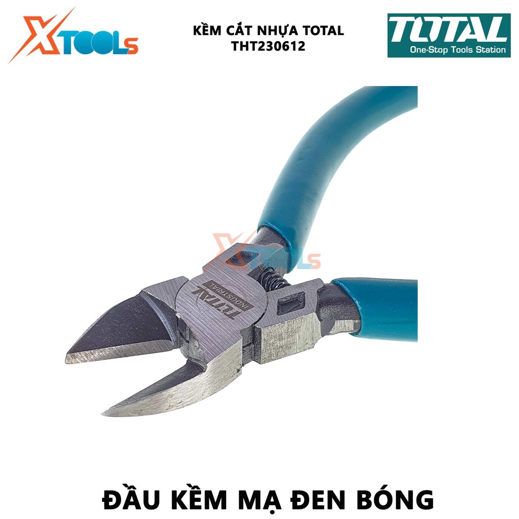 Kìm cắt nhựa TOTAL THT230612 | kềm cắt kích thước 6&quot;/ 160mm đầu kềm được đánh đen bóng [CHÍNH HÃNG] [XTOOLs]