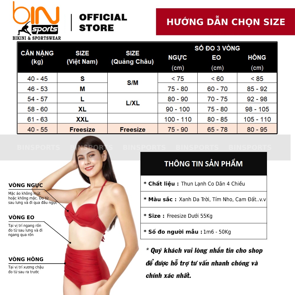 Đồ Bơi Nữ Hai Mảnh Quần Đùi Mặc Đi Biển Bin Sports BHV053