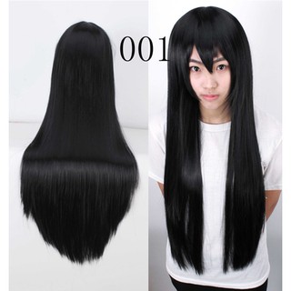 Wig cơ bản 80cm tóc giả cosplay tone màu đen - xanh - tím