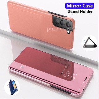 Ốp Điện Thoại Nắp Lật Mặt Gương Chống Sốc Cho Samsung Galaxy S21 FE 5G S21FE S22 Plus + Ultra