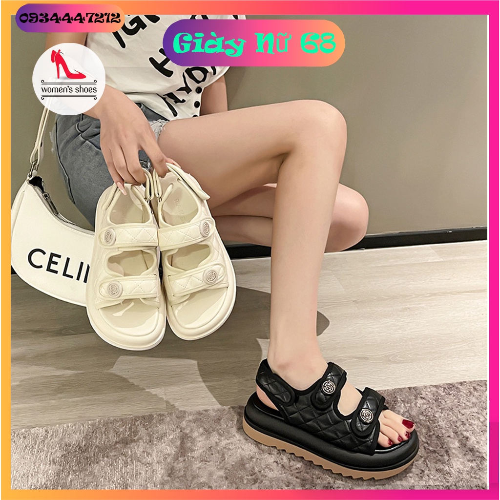 Sandal Nữ Trần Chám Hoa Trà Siêu Hót