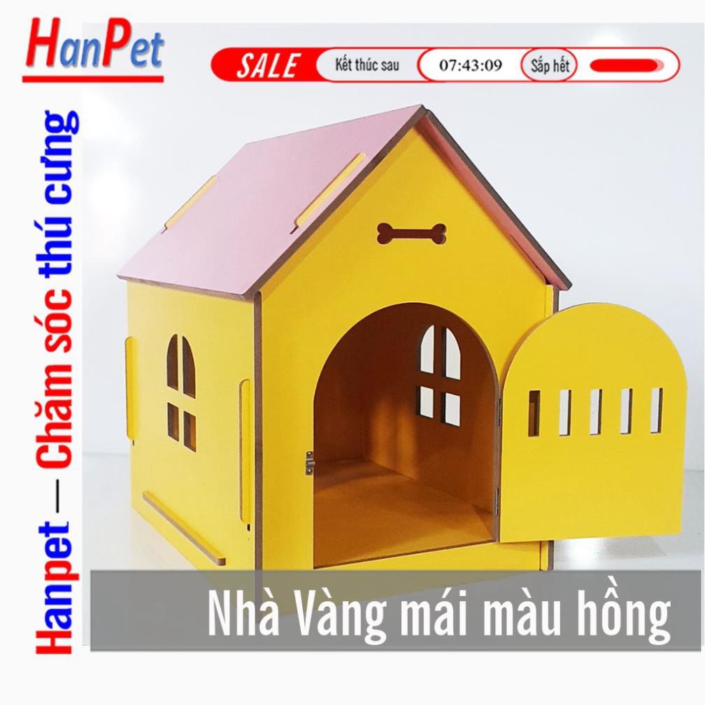 (Size lớn) Chuồng nuôi chó mèo bằng bằng gỗ MDF nhà cho chó dưới 20kg (chọn màu)