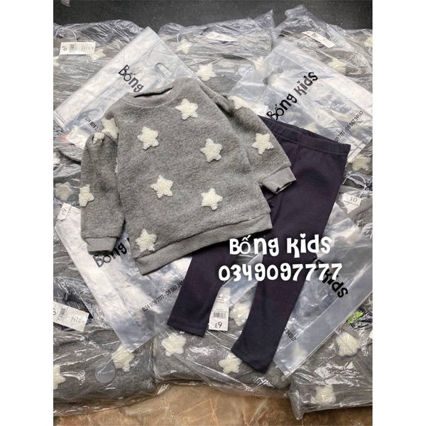 Bộ Nỉ Cừu Legging Bé Gái Ngôi Sao Grg