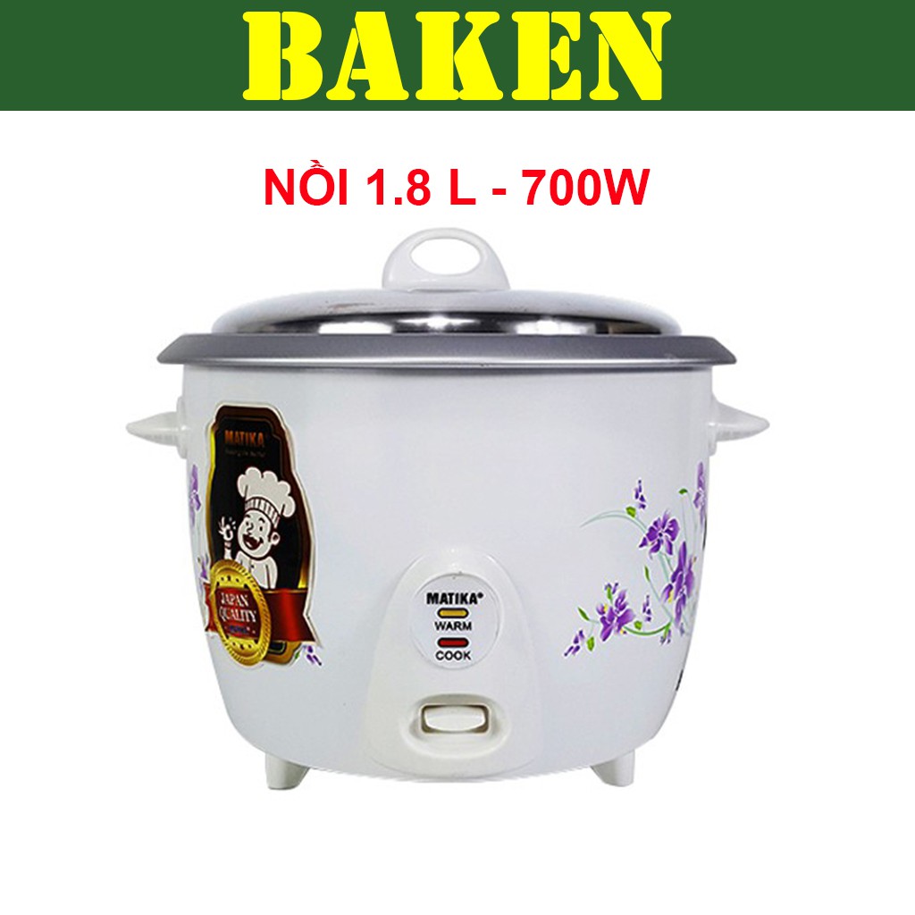 Nồi Cơm Điện Nắp Rời 1.8L MATIKA MTK-DR18 - BAKEN