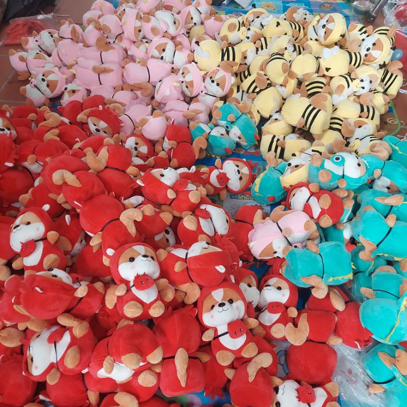 Gối ôm Gấu bông cho bé chó bông cosplay vải dãn 4 chiều cao cấp