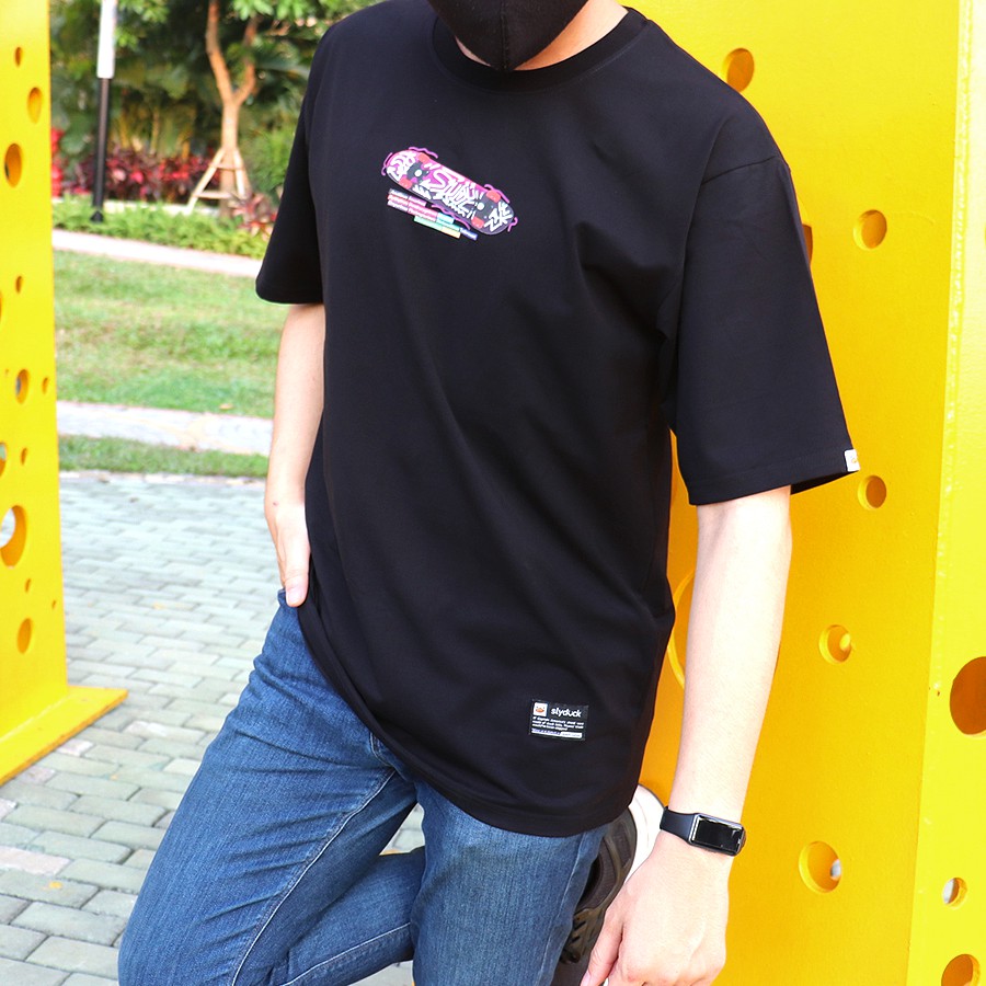 Áo phông Unisex Local Brand - Slyduck.vn On Skateboard T-Shirt áo thun cotton 100% nam nữ form rộng oversize